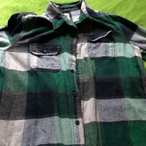 Green flannel shirt